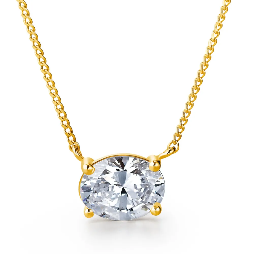 2 ct. East-West Oval Necklace