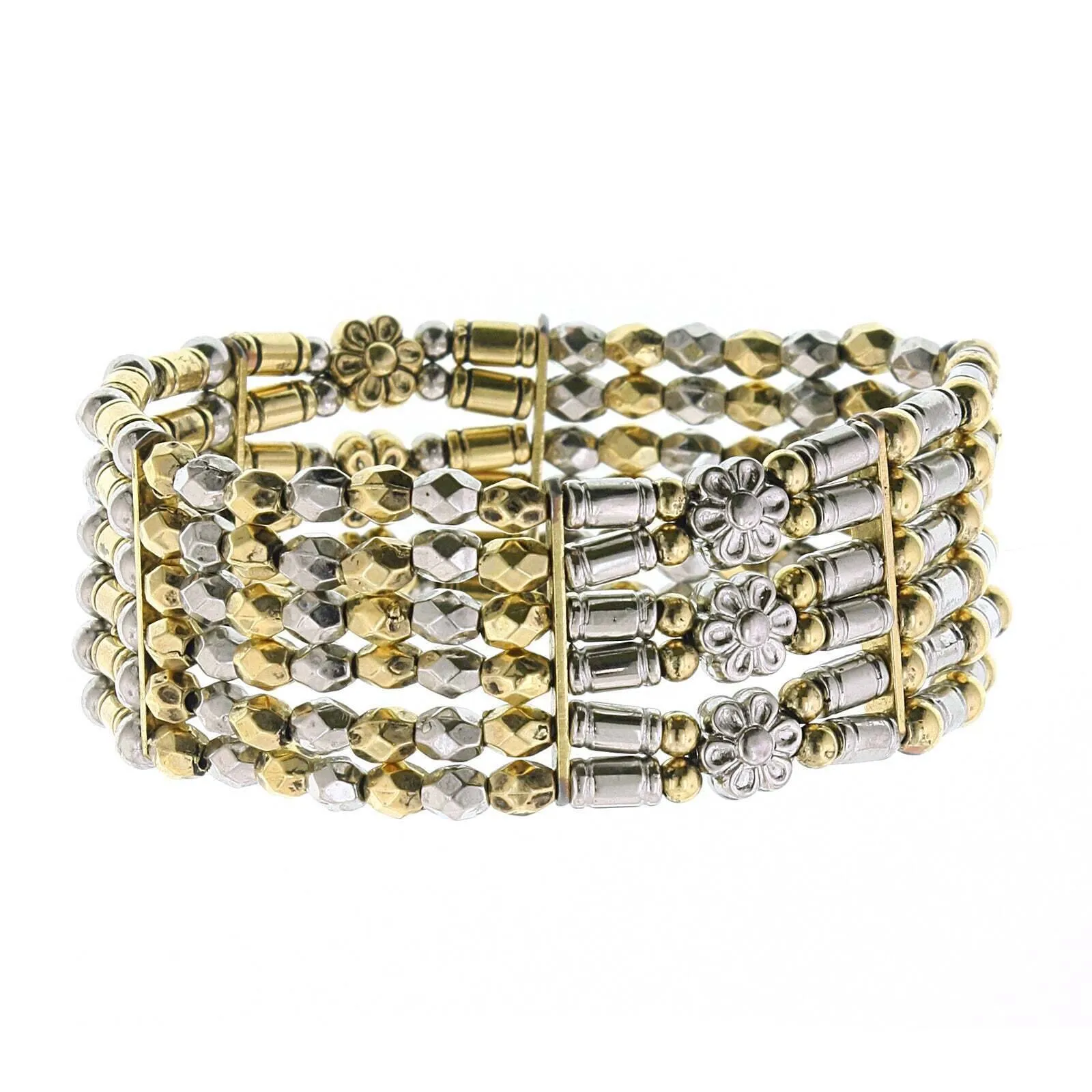 2028 Jewelry 6-Row Floral Stretch Bracelet 1928 Jewelry