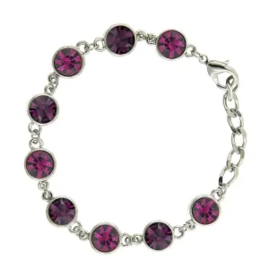 2028 Jewelry Amethyst & Fuchsia Crystal Link Bracelet 1928 Jewelry