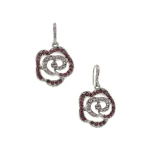 2028 Jewelry Amethyst Color Czech Crystal Flower Drop Earrings 1928 Jewelry