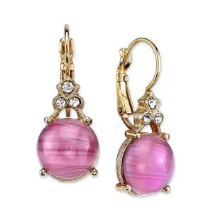 2028 Jewelry Amethyst Glass Quartz Crystal Drop Earrings 1928 Jewelry