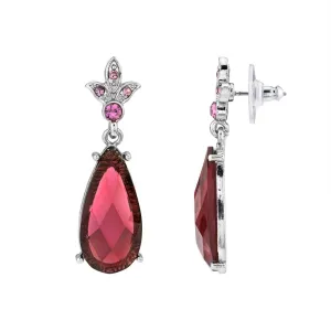 2028 Jewelry Amethyst Purple Crystal Faceted Teardrop Stone Post Drop Earrings 1928 Jewelry