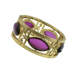 2028 Jewelry Amethyst Purple Stone Navette Stretch Bracelet 1928 Jewelry