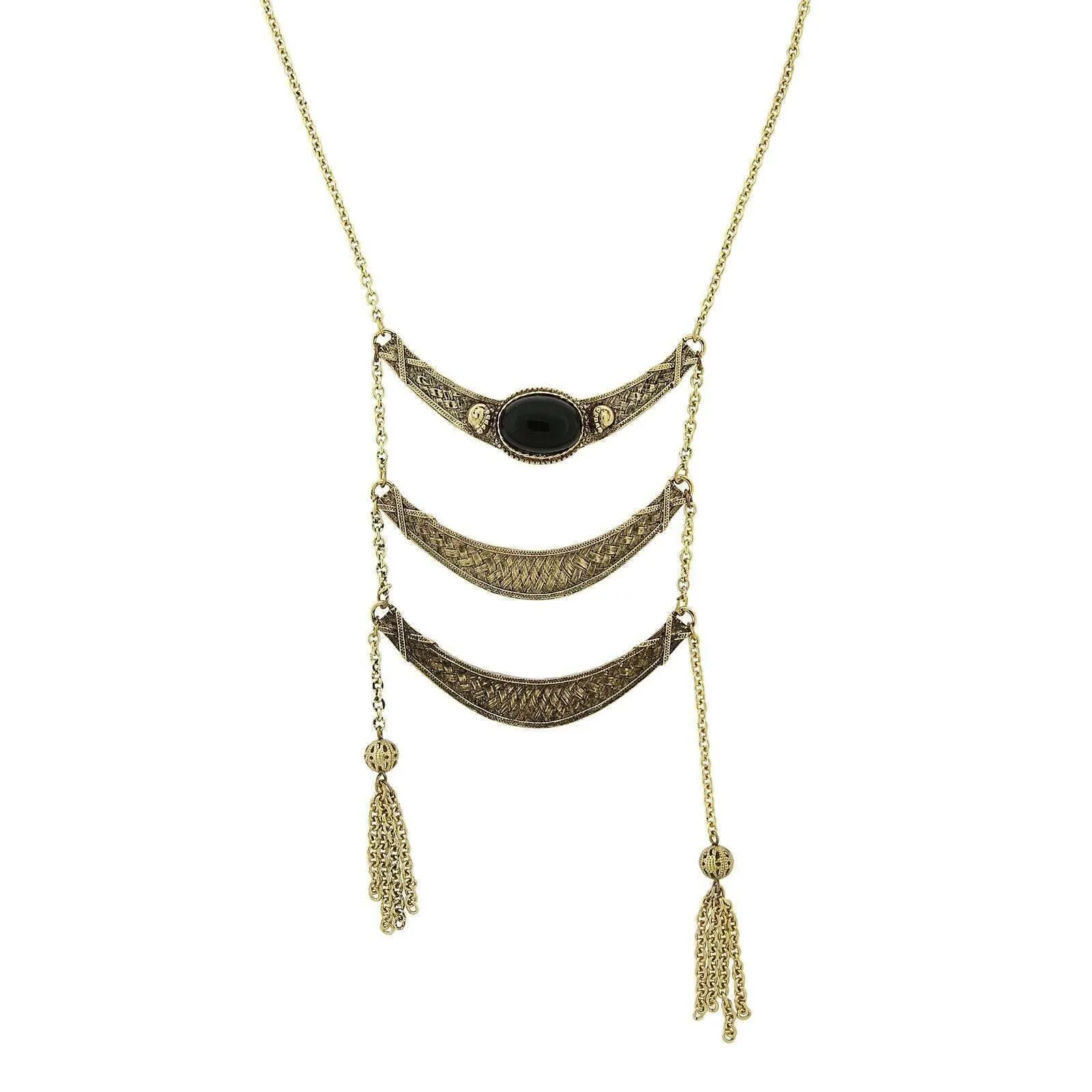 2028 Jewelry Antique Inspired Ladder And Tassel Necklace 28" 1928 Jewelry