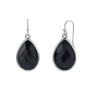 2028 Jewelry Black Faceted Teardrop Drop Earrings 1928 Jewelry