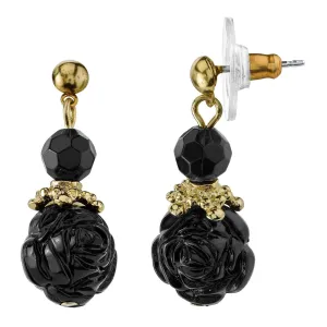 2028 Jewelry Black Rose Drop Earrings 1928 Jewelry