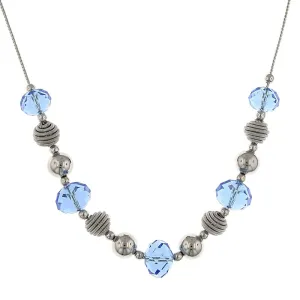 2028 Jewelry Blue Beaded Necklace 16"   3" Extender 1928 Jewelry