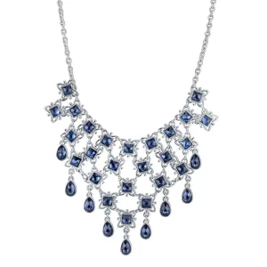 2028 Jewelry Blue Bib Necklace 15"   3" Extender 1928 Jewelry