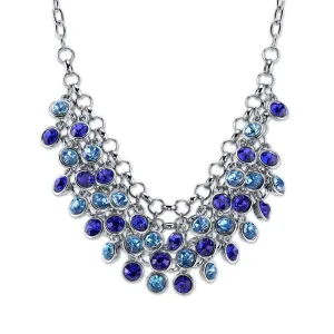 2028 Jewelry Blue Cluster Bib Necklace 16"   3" Extender 1928 Jewelry