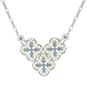 2028 Jewelry Blue Filigree Bib Necklace 16"   3" Extender 1928 Jewelry