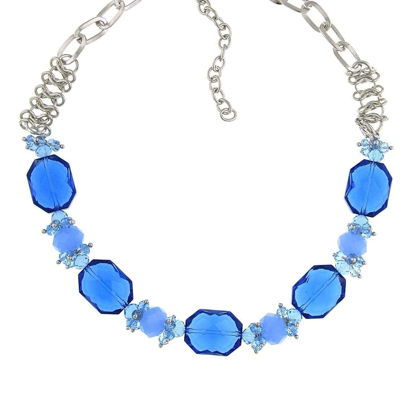 2028 Jewelry Bright Blue Beaded Necklace 16"   3" Extender 1928 Jewelry