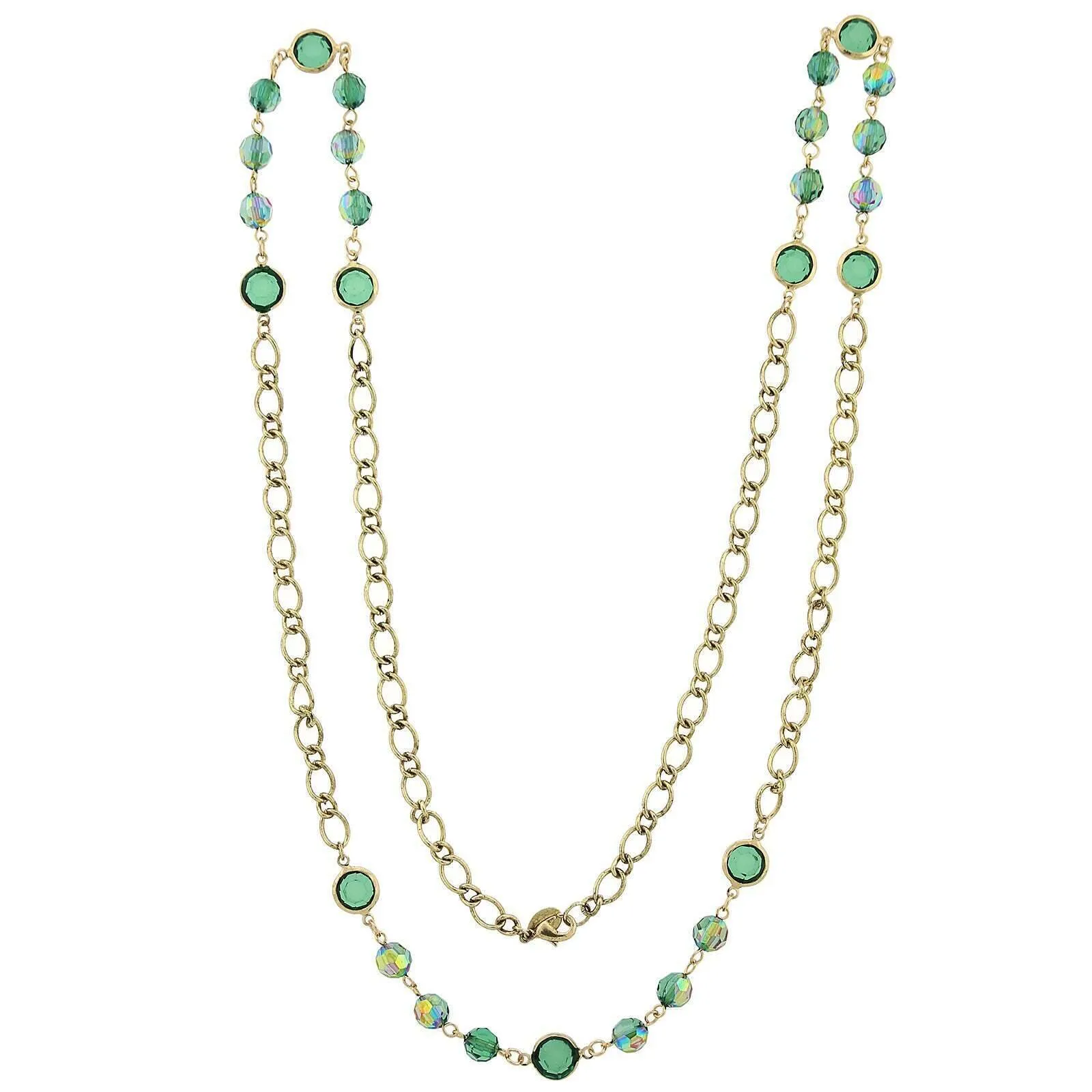 2028 Jewelry Channel Stone AB Bead Long Strand Necklace 40 1928 Jewelry