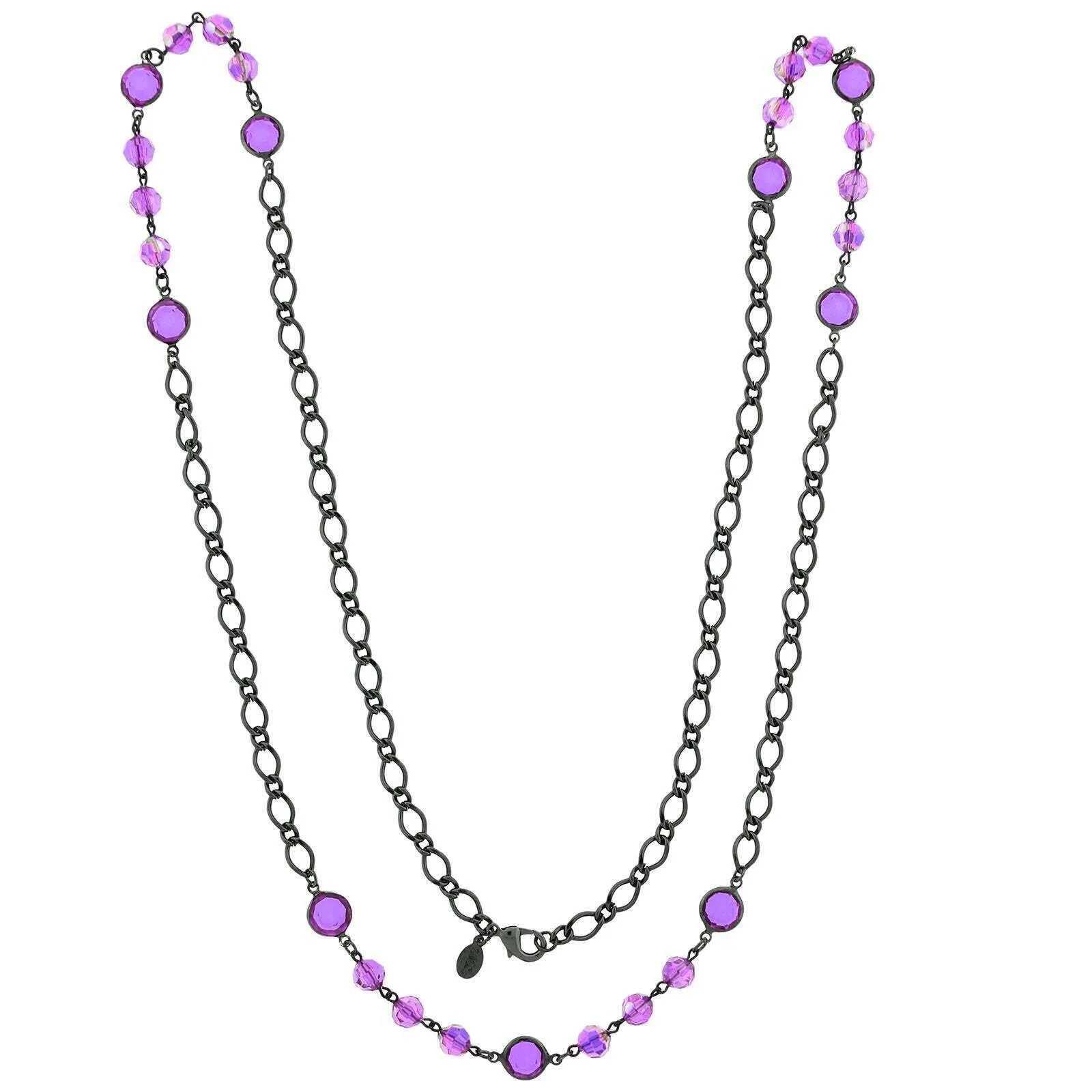 2028 Jewelry Channel Stone AB Bead Long Strand Necklace 40 1928 Jewelry