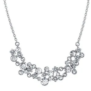 2028 Jewelry Clear Crystal Cluster Necklace 16"   3" Extender 1928 Jewelry