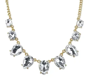 2028 Jewelry Clear Crystal Faceted Collar Necklace 16"   3" Extender 1928 Jewelry