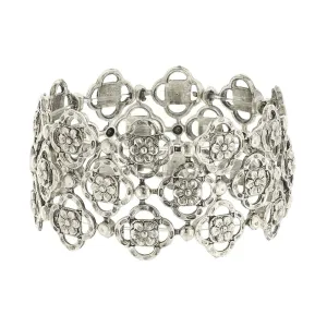 2028 Jewelry Clover And Flower Stretch Bracelet 1928 Jewelry