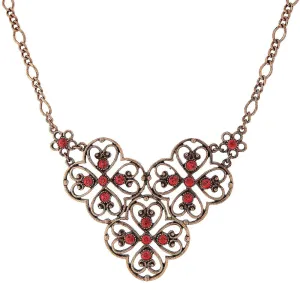 2028 Jewelry Coral Orange Filigree Bib Necklace 16"   3" Extender 1928 Jewelry