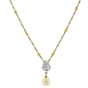 2028 Jewelry Crystal Baroque Faux Pearl Drop Necklace 18" 1928 Jewelry