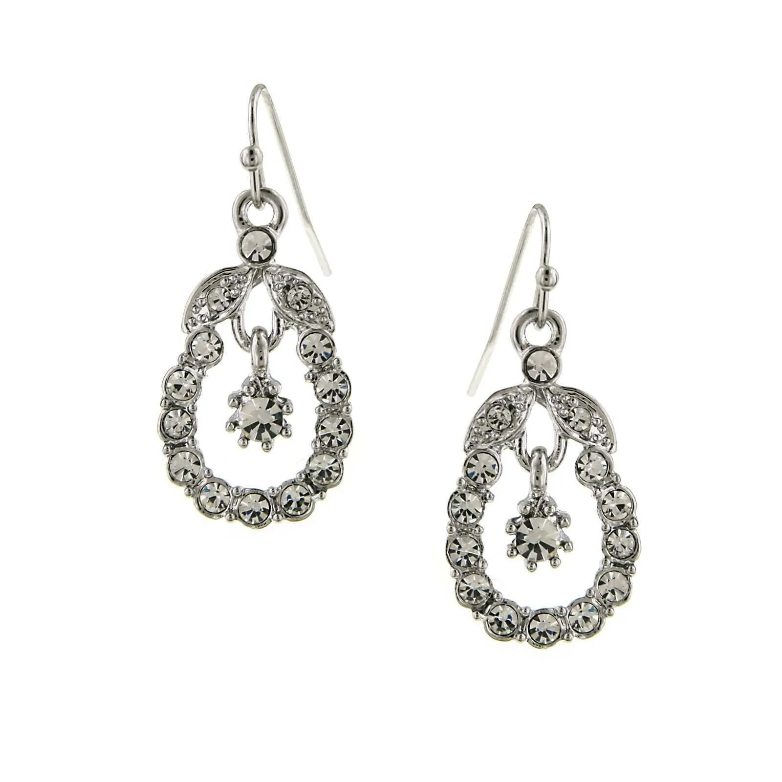 2028 Jewelry Crystal Caged Drop Earrings 1928 Jewelry