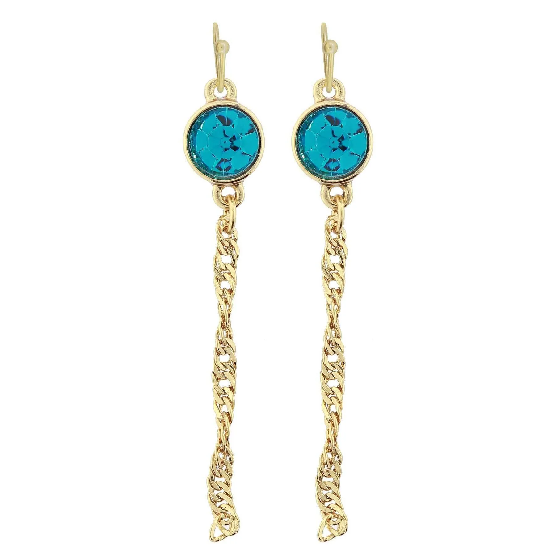 2028 Jewelry Crystal Chain Drop Wire Earrings 1928 Jewelry