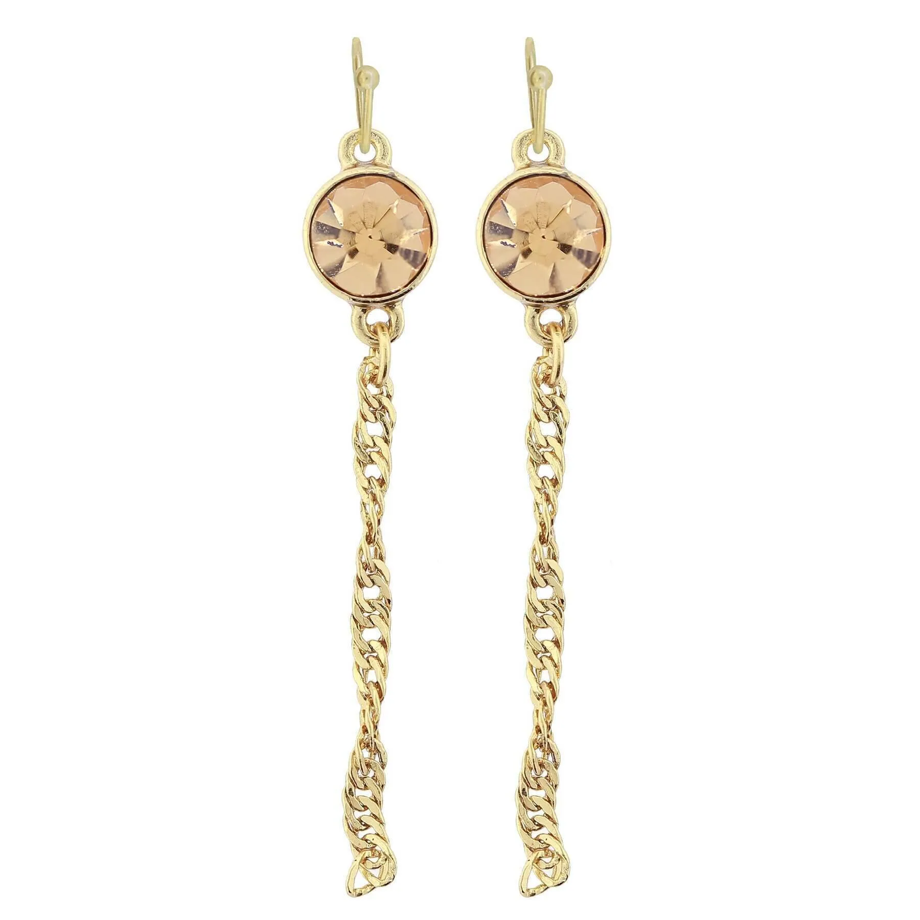 2028 Jewelry Crystal Chain Drop Wire Earrings 1928 Jewelry