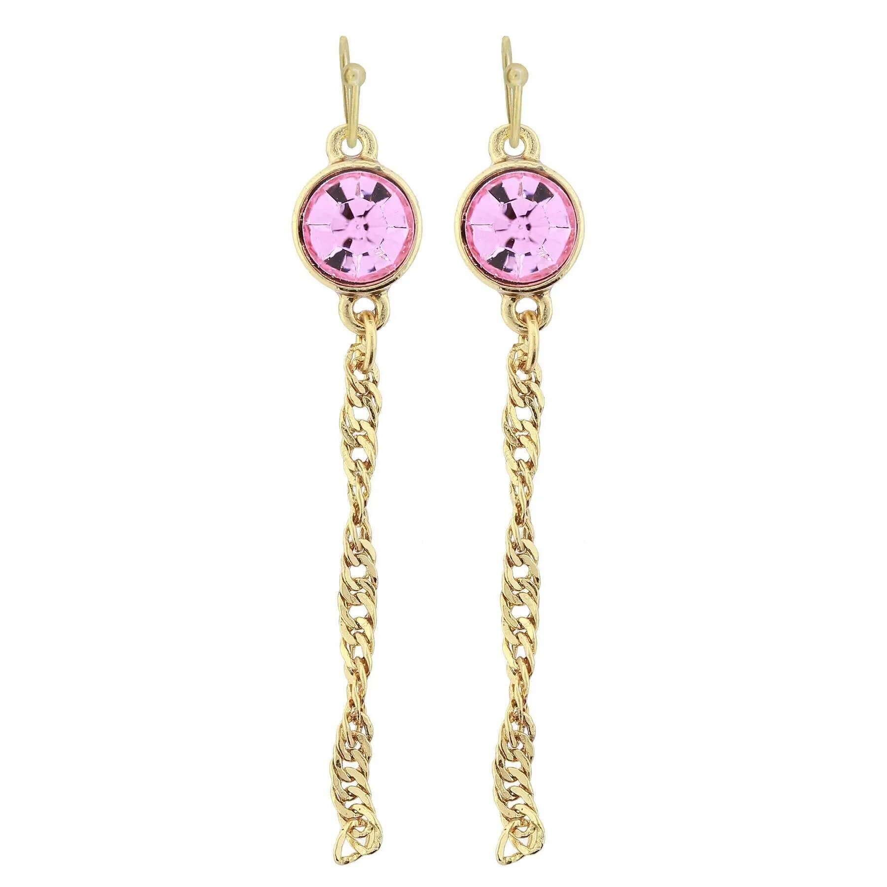 2028 Jewelry Crystal Chain Drop Wire Earrings 1928 Jewelry