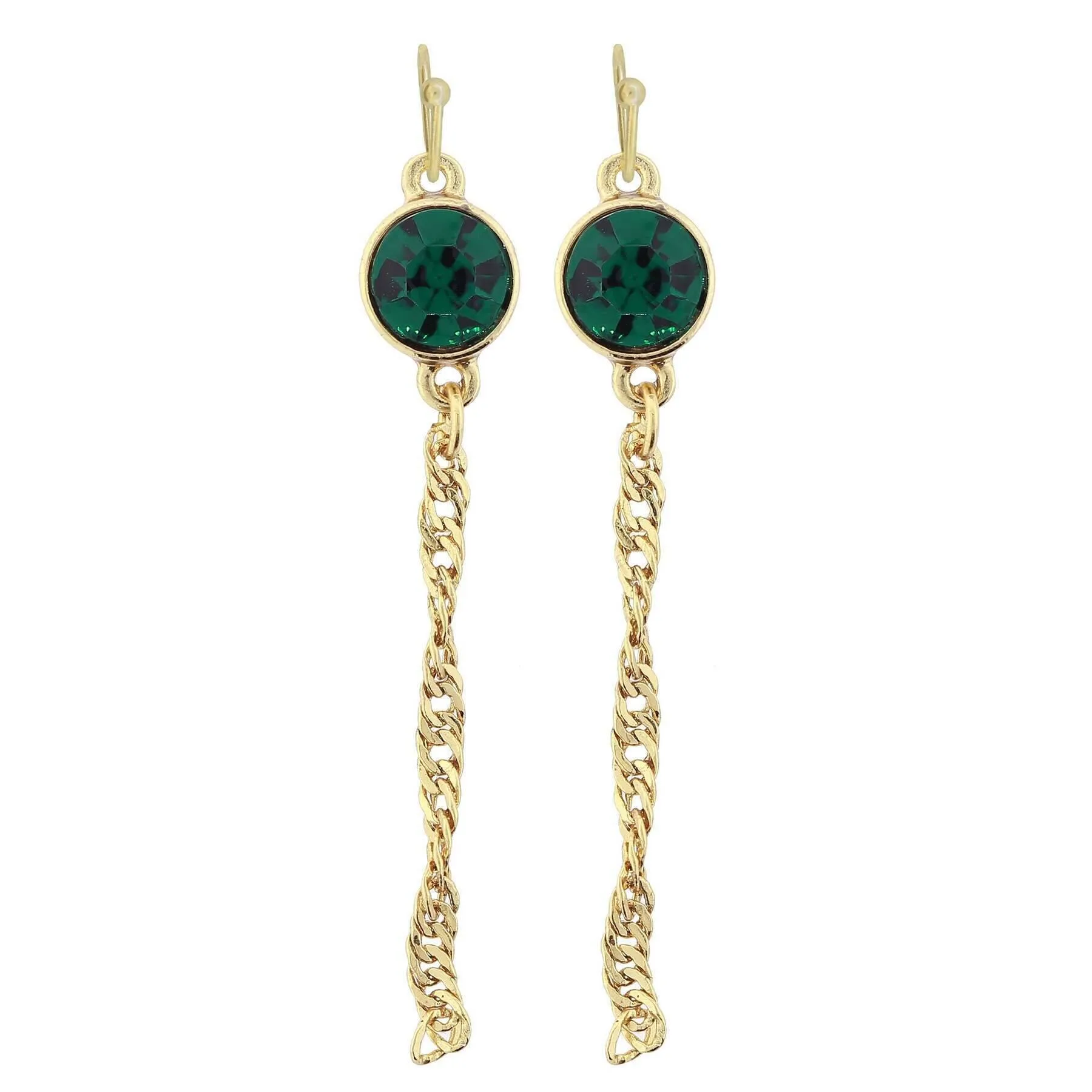 2028 Jewelry Crystal Chain Drop Wire Earrings 1928 Jewelry