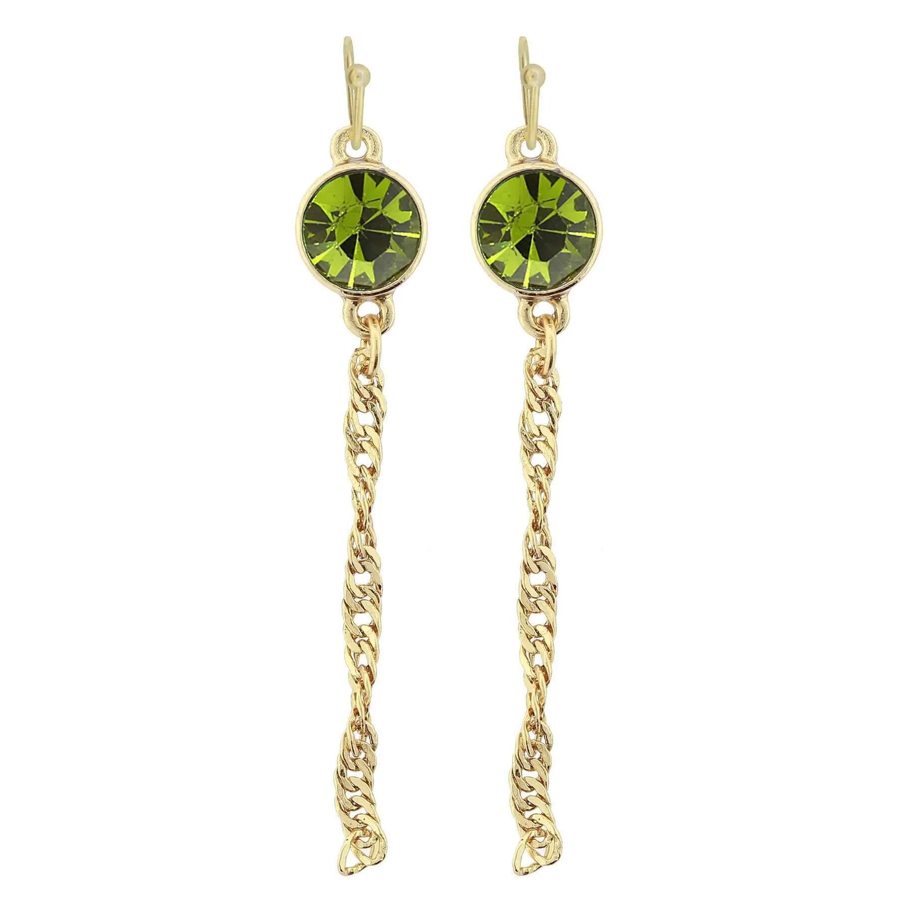 2028 Jewelry Crystal Chain Drop Wire Earrings 1928 Jewelry