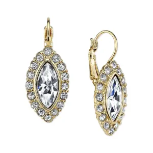 2028 Jewelry Crystal Clear Navette Leverback Earrings 1928 Jewelry