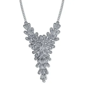 2028 Jewelry Crystal Floral Statement Bib Necklace 16"   3" Extender 1928 Jewelry