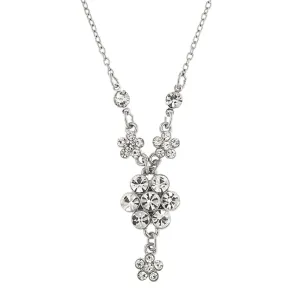 2028 Jewelry Crystal Flower Cluster Pendant Necklace 16"   3" Extender 1928 Jewelry