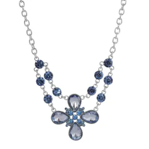 2028 Jewelry Crystal Flower Necklace 16"   3" Extender 1928 Jewelry