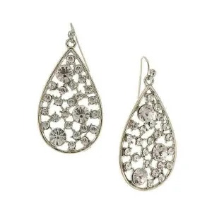 2028 Jewelry Crystal Open Work Multi-Stone Teardrop Earrings 1928 Jewelry