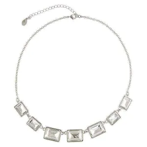 2028 Jewelry Crystal Rectangle Station Collar Necklace 16"   3" Extender 1928 Jewelry