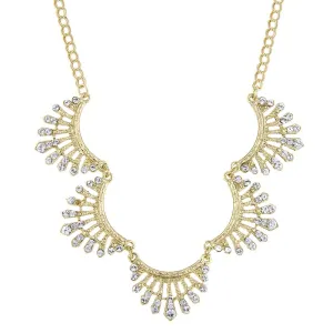 2028 Jewelry Crystal Scallop Collar Necklace 16"   3" Extender 1928 Jewelry