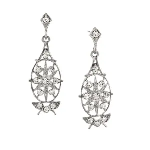 2028 Jewelry Crystal Starburst Filigree Post Drop Earrings 1928 Jewelry