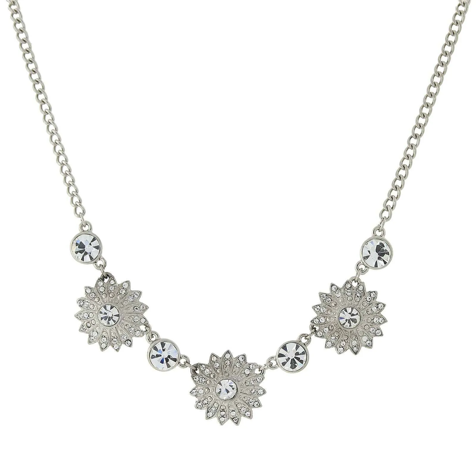 2028 Jewelry Crystal Sunburst Collar Necklace 16"   3" Extender 1928 Jewelry