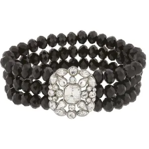 2028 Jewelry Crystal Symphony Black Glass Beaded Stretch Bracelet 1928 Jewelry