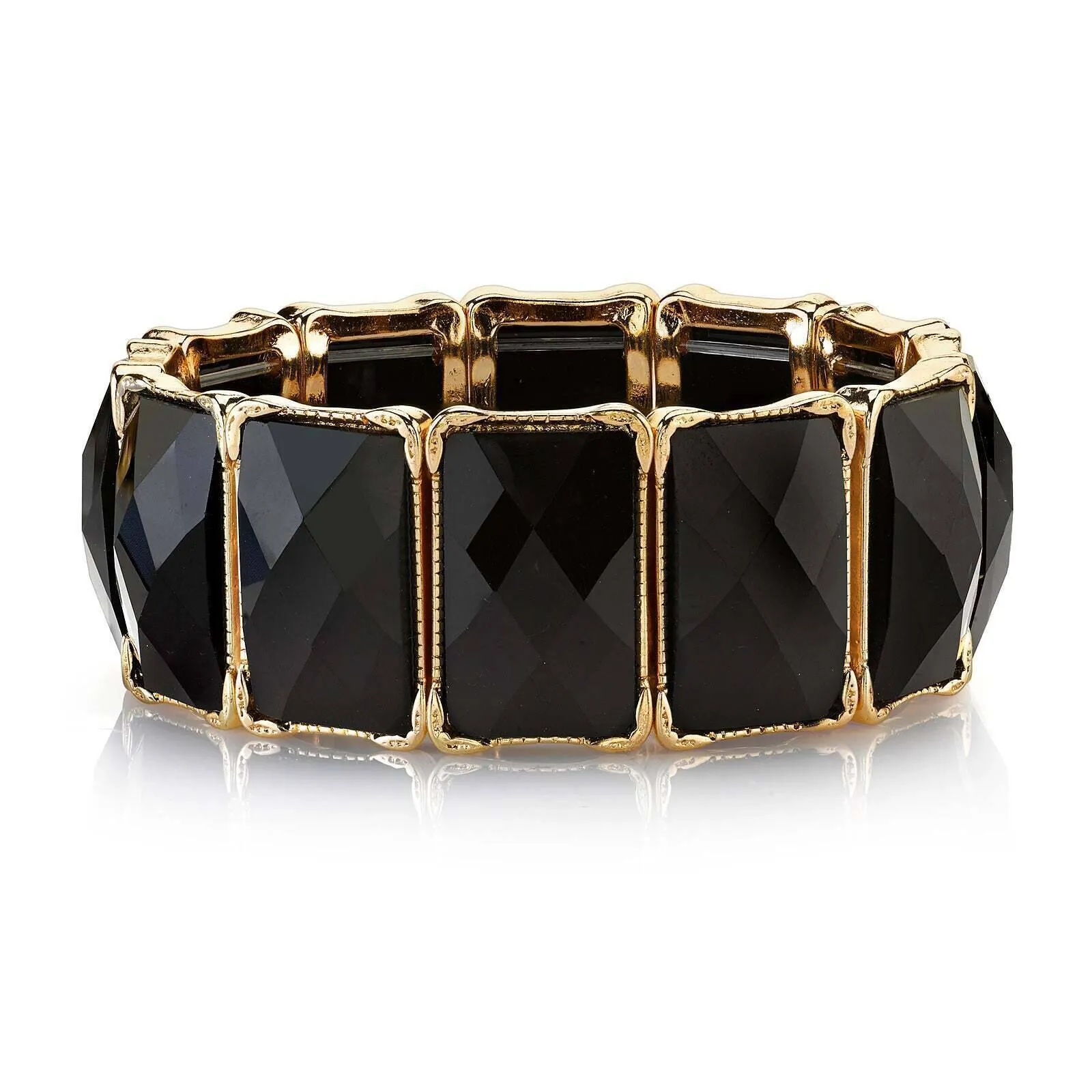 2028 Jewelry Dynasty Rectangular Stone Stretch Bracelet 1928 Jewelry