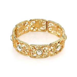 2028 Jewelry Elegance Filigree Crystal Stretch Bracelet 1928 Jewelry