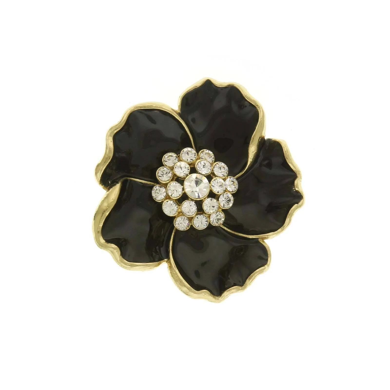 2028 Jewelry Enamel & Glass Stone Crystals Flower Pin 1928 Jewelry