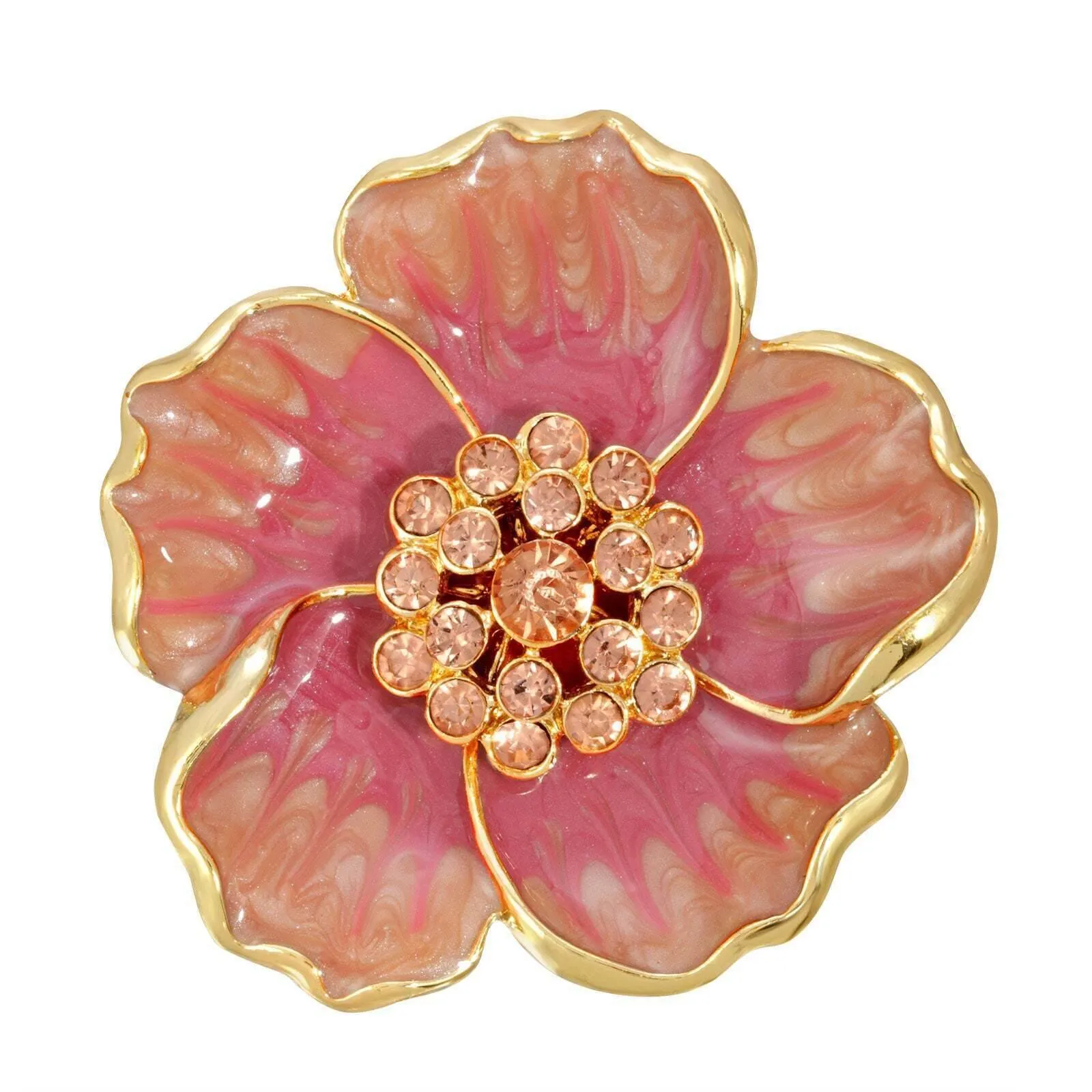 2028 Jewelry Enamel & Glass Stone Crystals Flower Pin 1928 Jewelry