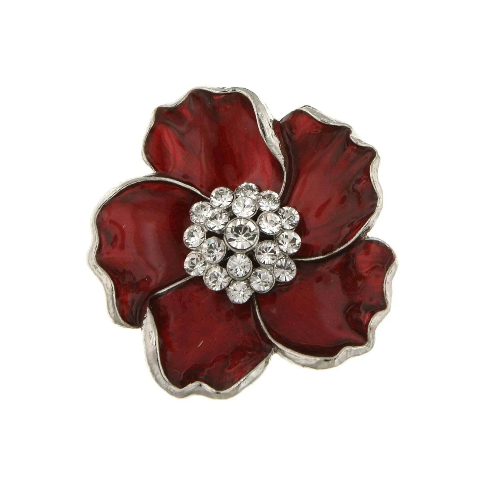 2028 Jewelry Enamel & Glass Stone Crystals Flower Pin 1928 Jewelry
