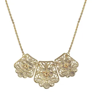 2028 Jewelry Filigree Bib Necklace 16"   3" Extender 1928 Jewelry