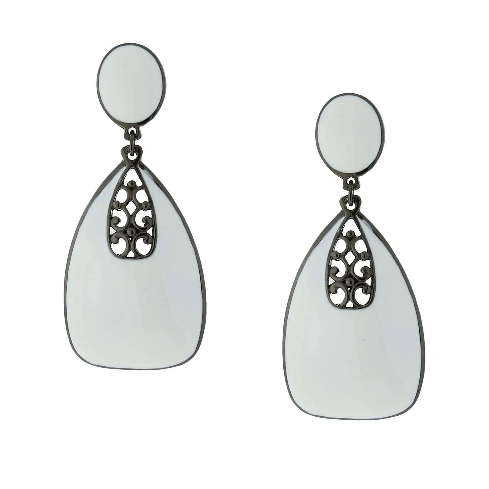 2028 Jewelry Filigree Enamel Statement Drop Earrings 1928 Jewelry
