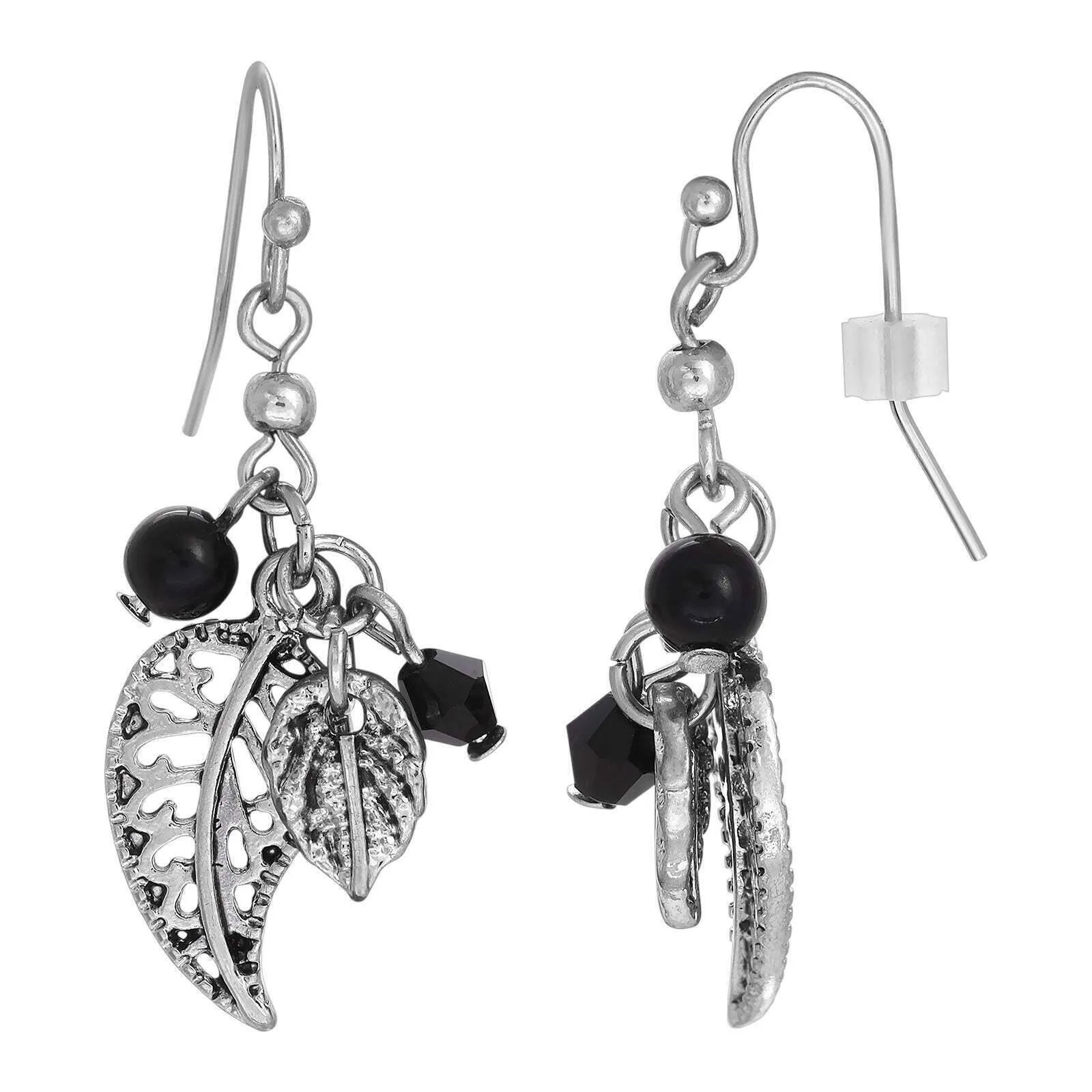2028 Jewelry Filigree Leaf And Beads Dangle Earrings 1928 Jewelry