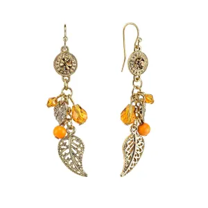 2028 Jewelry Filigree Leaf And Beads Dangle Earrings 1928 Jewelry