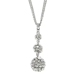 2028 Jewelry Fireball Crystal Drop Pendant Necklace 16"   3" Extender 1928 Jewelry
