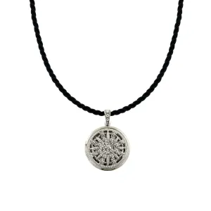 2028 Jewelry Flower & Stars Crystal Round Locket Necklace 18" 1928 Jewelry