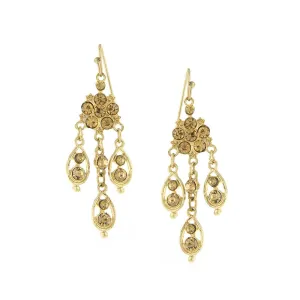 2028 Jewelry Flower Chandelier Multi Crystal Drop Earrings 1928 Jewelry